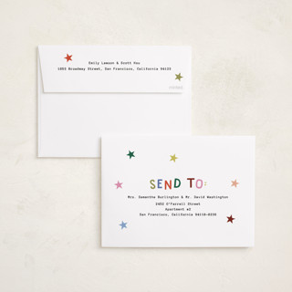 This is a jubilant foil pressed holiday cards with foil pressed by Kercia Jane called full of joy (& cheer) printing on recycled smooth signature in standard