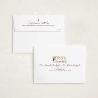 This is a peony foil pressed holiday cards with foil pressed by Alethea and Ruth called bible story printing on recycled smooth signature in standard