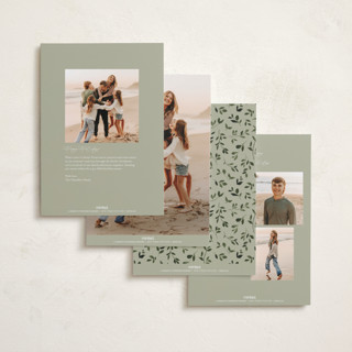This is a sage foil pressed holiday cards with foil pressed by Everett Paper Goods called adorn framed printing on recycled smooth signature in standard