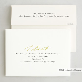 This is a bell foil pressed holiday cards with foil pressed by Morgan Kendall called modern traditionalist printing on recycled smooth signature in standard