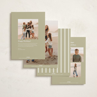 This is a sage foil pressed holiday cards with foil pressed by Grae called holiday velvet printing on recycled smooth signature in standard