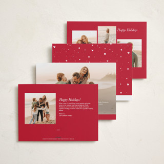 This is a scarlet foil pressed holiday cards with foil pressed by Lea Delaveris called merry moments magical memories printing on recycled smooth signature in standard