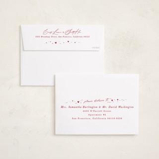 This is a scarlet foil pressed holiday cards with foil pressed by Lea Delaveris called merry moments magical memories printing on recycled smooth signature in standard
