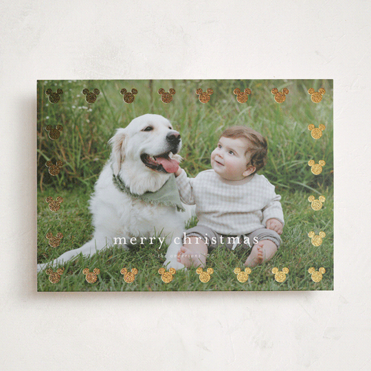 "Mickey frame" - Preppy Foil-pressed Holiday Cards in Powder by Stacey Meacham.