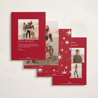 This is a cranberry foil pressed holiday cards with foil pressed by Wildfield Paper Co called twinkle! printing on recycled smooth signature in standard