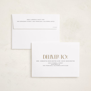This is a cream foil pressed holiday cards with foil pressed by Ani Somi called sous le soleil printing on recycled smooth signature in standard
