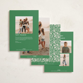 This is a evergreen foil pressed holiday cards with foil pressed by Sabrin Deirani called bright joy printing on recycled smooth signature in standard