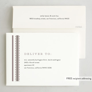 This is a tinsel foil pressed holiday cards with foil pressed by Pixel and Hank called swiggle printing on recycled smooth signature in standard