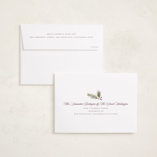 This is a glisten foil pressed holiday cards with foil pressed by Wildfield Paper Co called modern merry christmas printing on recycled smooth signature in standard
