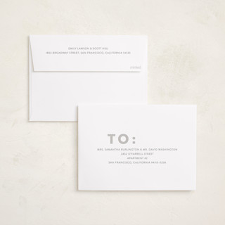 This is a moon foil pressed holiday cards with foil pressed by Angela Thompson called modern type printing on recycled smooth signature in standard