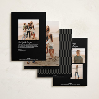 This is a midnight foil pressed holiday cards with foil pressed by Ekko Studio called headlines printing on recycled smooth signature in standard
