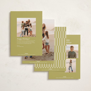This is a spearmint foil pressed holiday cards with foil pressed by Ekko Studio called headlines printing on recycled smooth signature in standard