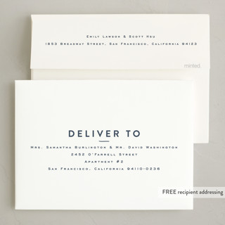 This is a navy foil pressed holiday cards with foil pressed by Wildfield Paper Co called skyline printing on recycled smooth signature in standard