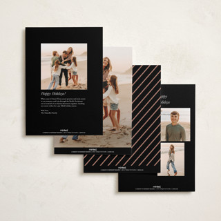 This is a midnight foil pressed holiday cards with foil pressed by Jenna Holcomb called bordered printing on recycled smooth signature in standard