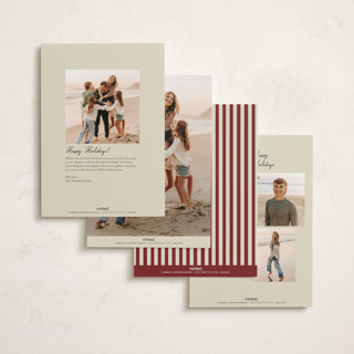 This is a cream foil pressed holiday cards with foil pressed by Maja Cunningham called vintage photo card printing on recycled smooth signature in standard