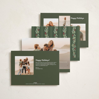 This is a holly foil pressed holiday cards with foil pressed by Randi Cirelli called berries & blooms printing on recycled smooth signature in standard