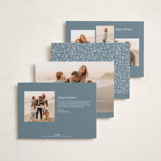 This is a steely frost foil pressed holiday cards with foil pressed by Design Lotus called softly merry printing on recycled smooth signature in standard