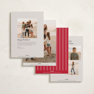 This is a cream foil pressed holiday cards with foil pressed by Erin L. Wilson called hawthorne printing on recycled smooth signature in standard