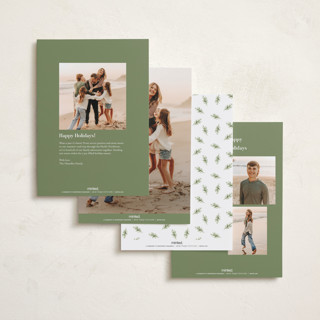 This is a juniper foil pressed holiday cards with foil pressed by Petra Kern called linea printing on recycled smooth signature in standard