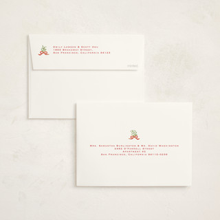 This is a stocking foil pressed holiday cards with foil pressed by Gwen Bedat called le ruban printing on recycled smooth signature in standard