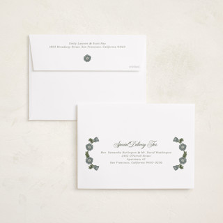 This is a frosty foil pressed holiday cards with foil pressed by Jen Owens called monogram nouveau printing on recycled smooth signature in standard