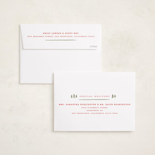 This is a festive foil pressed holiday cards with foil pressed by Carolyn Nicks called charming sketches printing on recycled smooth signature in standard