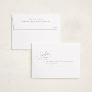 This is a golden foil pressed holiday cards with foil pressed by Jessica Williams called topper printing on recycled smooth signature in standard