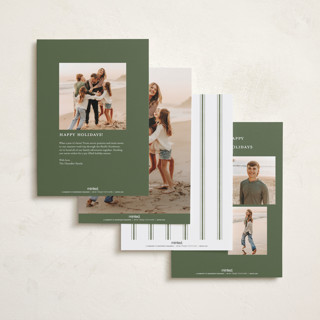 This is a pine foil pressed holiday cards with foil pressed by Wildfield Paper Co called eucalyptus printing on recycled smooth signature in standard
