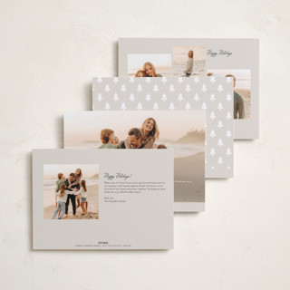 This is a snowdrift foil pressed holiday cards with foil pressed by Karidy Walker called classic christmas script printing on recycled smooth signature in standard