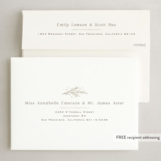 This is a glisten foil pressed holiday cards with foil pressed by Wildfield Paper Co called chamomile printing on recycled smooth signature in standard