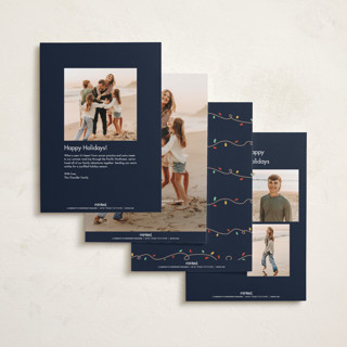 This is a midnight foil pressed holiday cards with foil pressed by Holly Whitcomb called crazy lights printing on recycled smooth signature in standard