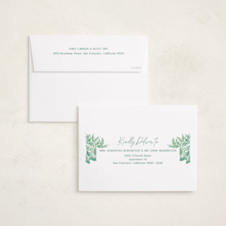 This is a pine foil pressed holiday cards with foil pressed by Elly called winter cottage printing on recycled smooth signature in standard
