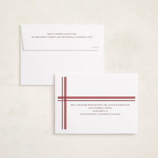 This is a candy cane foil pressed holiday cards with foil pressed by Ashley Presutti Beasley called traditional plaid printing on recycled smooth signature in standard