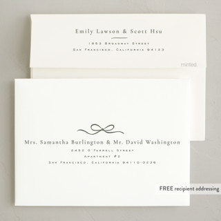 This is a balsam foil pressed holiday cards with foil pressed by Wildfield Paper Co called delicate ribbon printing on recycled smooth signature in standard