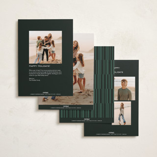 This is a evergreen foil pressed holiday cards with foil pressed by Ekko Studio called merry stack printing on recycled smooth signature in standard