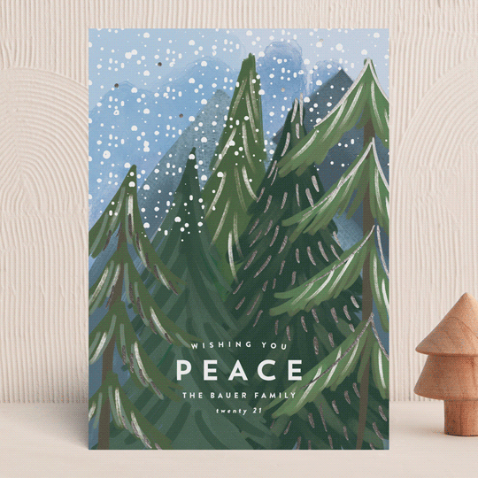 Treetop FoilPressed Holiday Cards by Rebecca Durflinger Minted