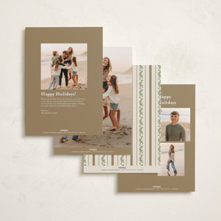 This is a eggnog foil pressed holiday cards with foil pressed by Jenna Holcomb called edelweiss printing on recycled smooth signature in standard