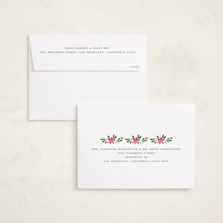 This is a eggnog foil pressed holiday cards with foil pressed by Jenna Holcomb called edelweiss printing on recycled smooth signature in standard