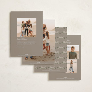 This is a taupe foil pressed holiday cards with foil pressed by Itsy Belle Studio called ribbonly frame printing on recycled smooth signature in standard