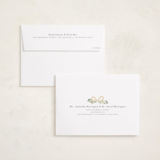 This is a coal foil pressed holiday cards with foil pressed by Itsy Belle Studio called ribbonly frame printing on recycled smooth signature in standard