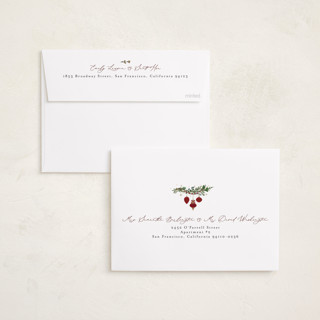 This is a mulled wine foil pressed holiday cards with foil pressed by Susan Moyal called pine garland printing on recycled smooth signature in standard