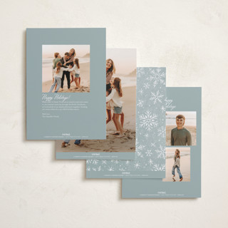 This is a snow foil pressed holiday cards with foil pressed by Wildfield Paper Co called glistening snow printing on recycled smooth signature in standard