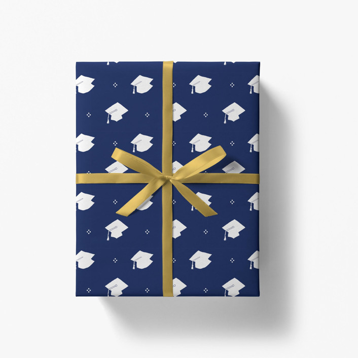 Navy Graduation Gift Wrap [Set Of 5 Sheets] Holiday Gift Wrap