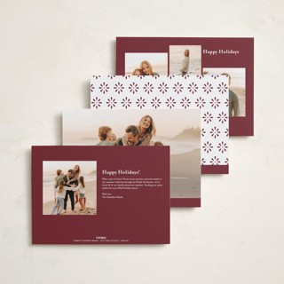 This is a crimson gloss press holiday cards with gloss press by Snow and Ivy called ever present printing on signature in standard