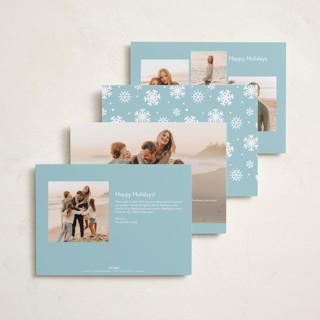 This is a titanium gloss press holiday cards with gloss press by Susan Asbill called snow flurry printing on recycled smooth signature in standard