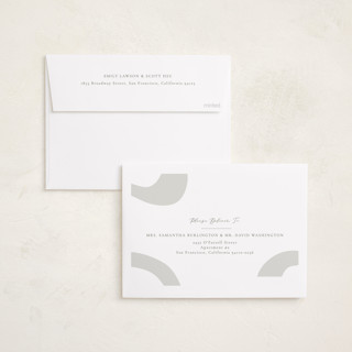 This is a smokey sage gloss press holiday cards with gloss press by Ana Sharpe called shimmer geo printing on recycled smooth signature in standard