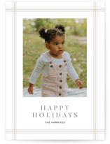 This is a beige letterpress holiday card by Erin L. Wilson called Sidelined with letterpress printing on bright white letterpress paper in standard.