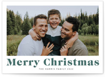 This is a green letterpress holiday card by Nicole Walsh called Modern Bold with letterpress printing on bright white letterpress paper in standard.