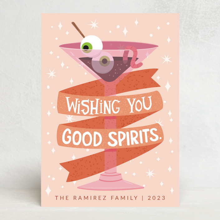"Wishing you good spirits | Halloween" - Halloween Cards in Peach by Jenny Alvarado.