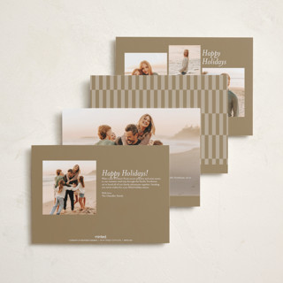 This is a champagne petite holiday cards with standard by Ekko Studio called headlines printing on recycled smooth signature in petite